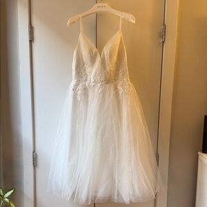 Azazie White Midi Dress